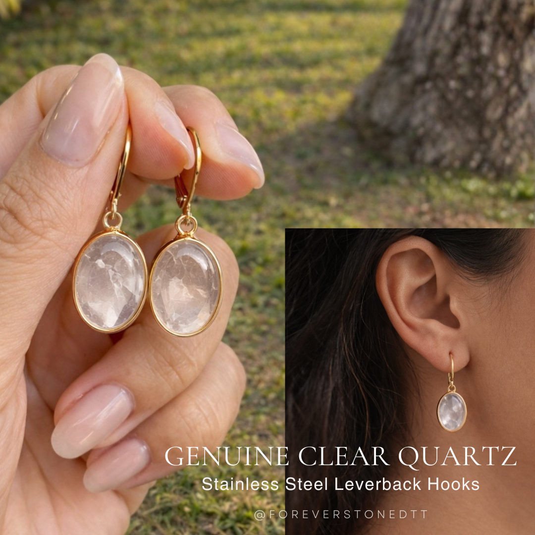 Clear Quartz Aura Earrings