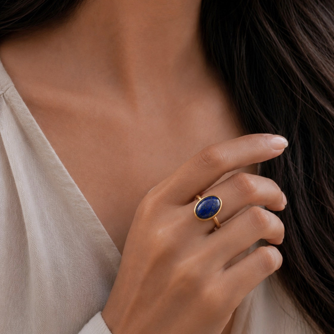 Lapis Lazuli Aura Ring – Confidence & Self-Expression