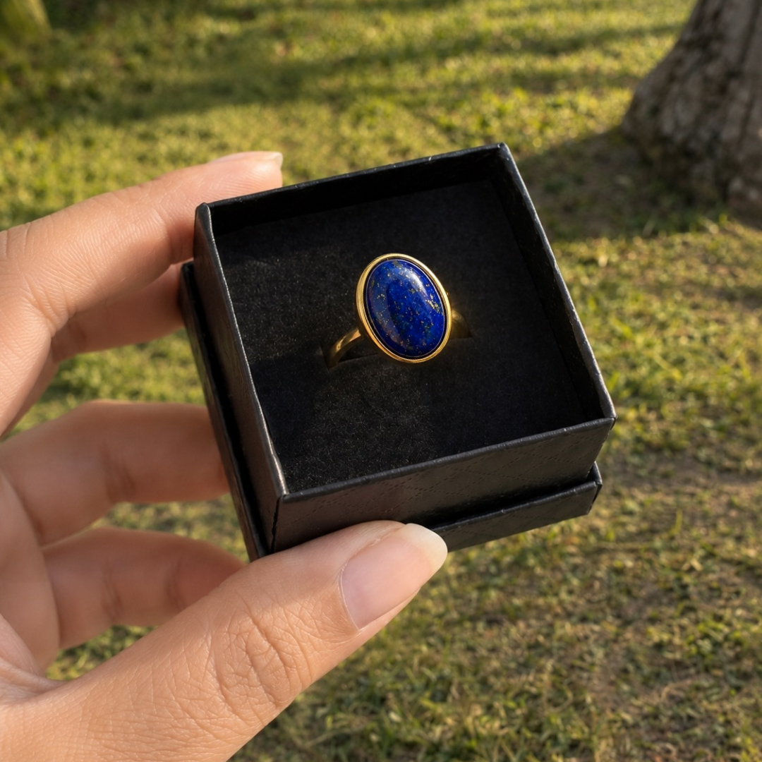 Lapis Lazuli Aura Ring – Confidence & Self-Expression