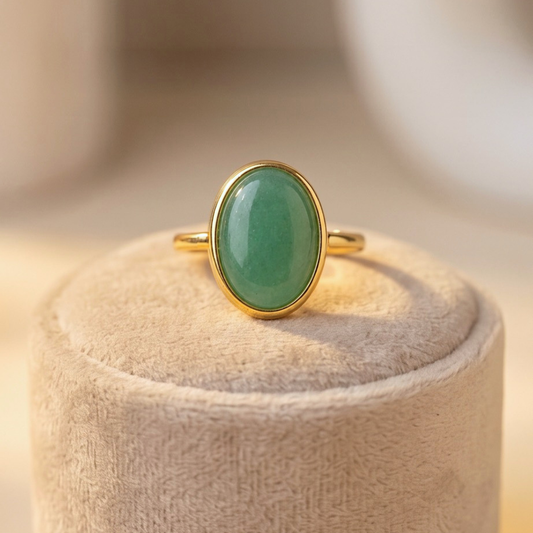 Green Aventurine Aura Ring – Luck & Growth