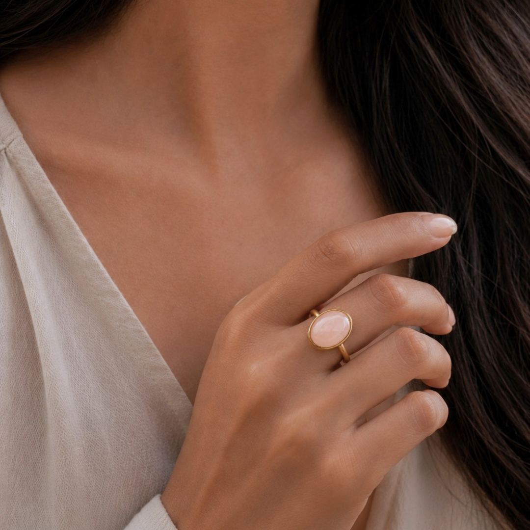 Rose Quartz Aura Ring – Love & Emotional Healing