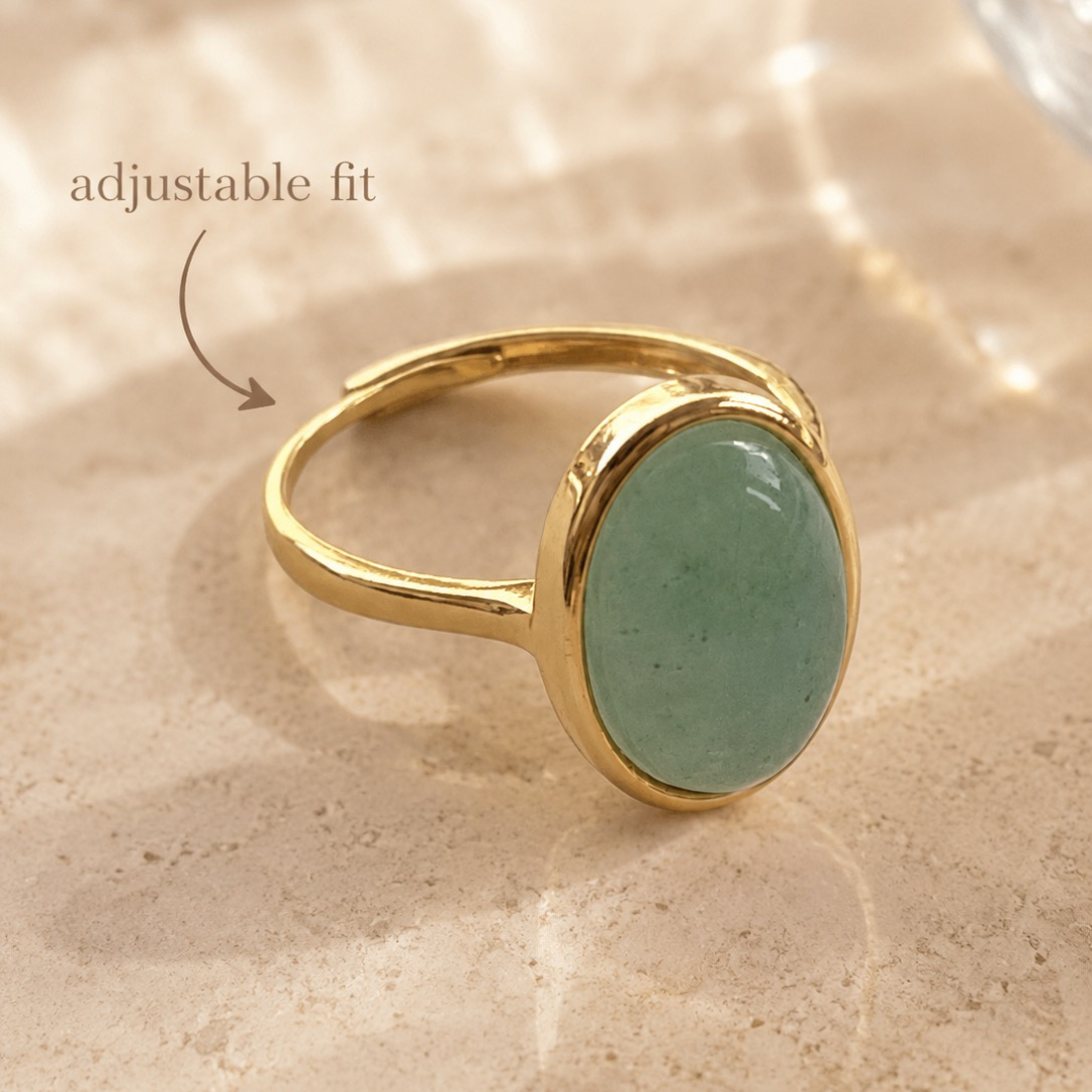 Green Aventurine Aura Ring – Luck & Growth
