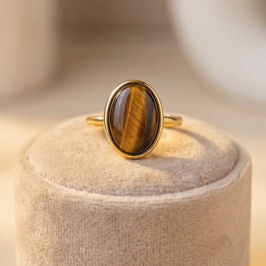 Tiger's Eye Aura Ring – Confidence & Protection