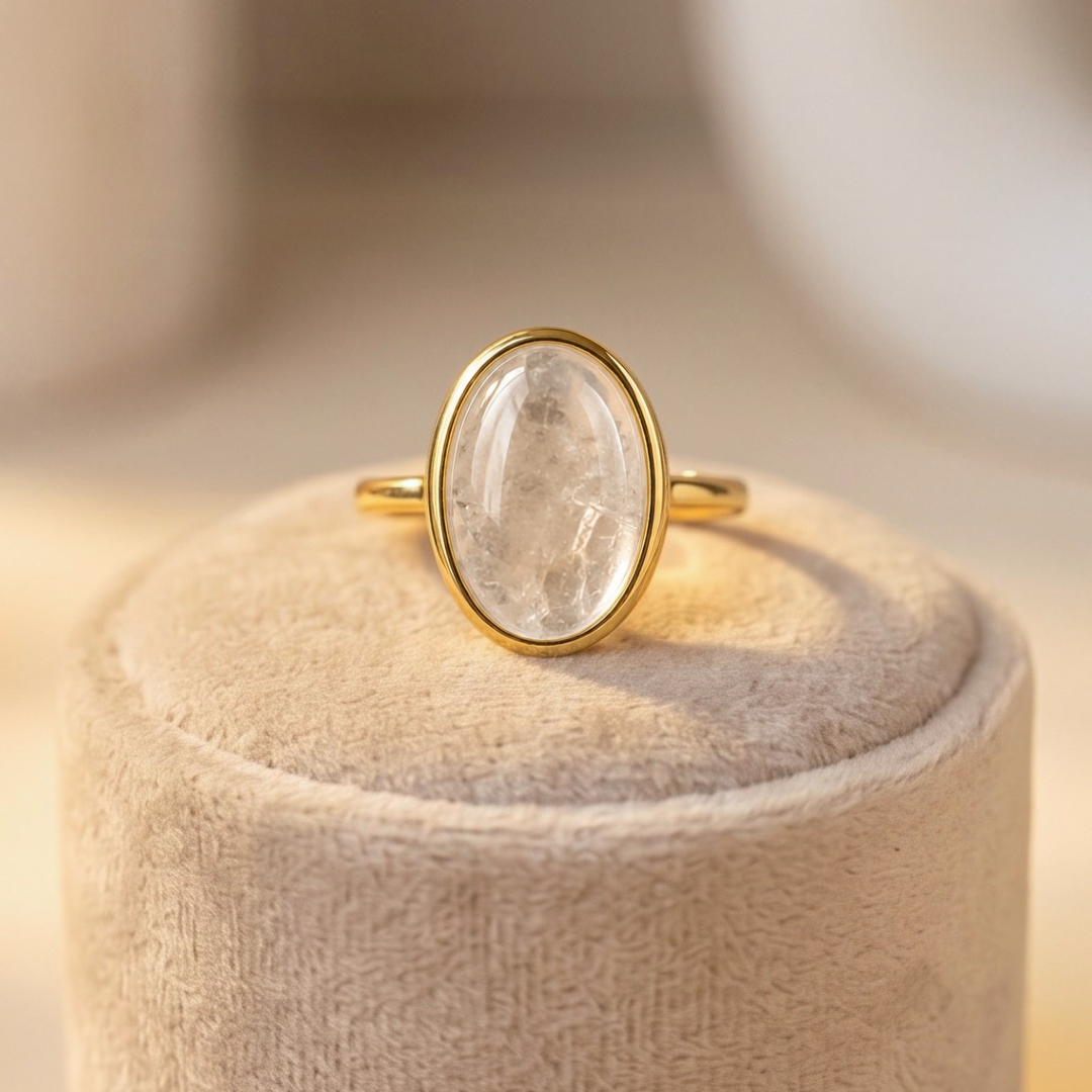 Clear Quartz Aura Ring – Clarity & Manifestation