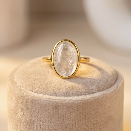 Clear Quartz Aura Ring – Clarity & Manifestation