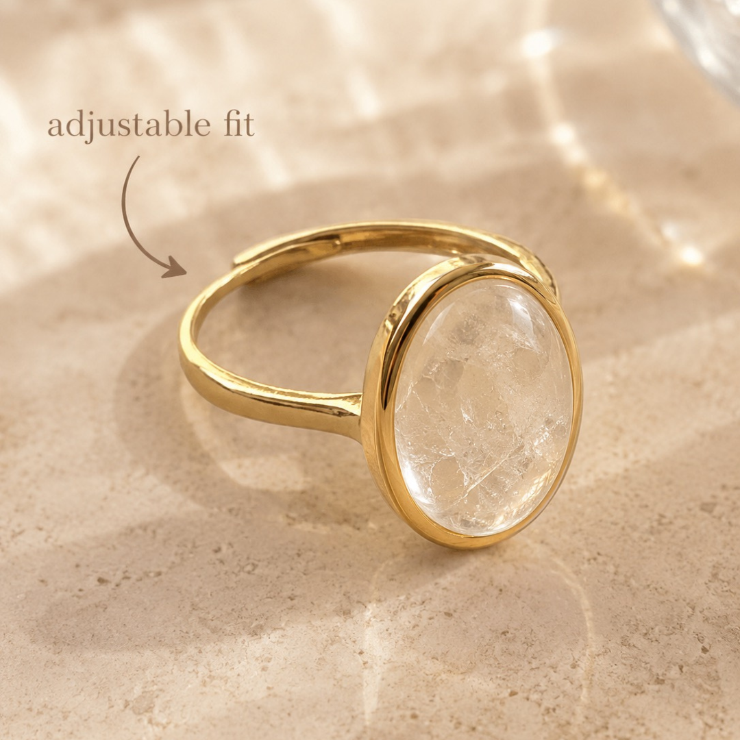 Clear Quartz Aura Ring – Clarity & Manifestation