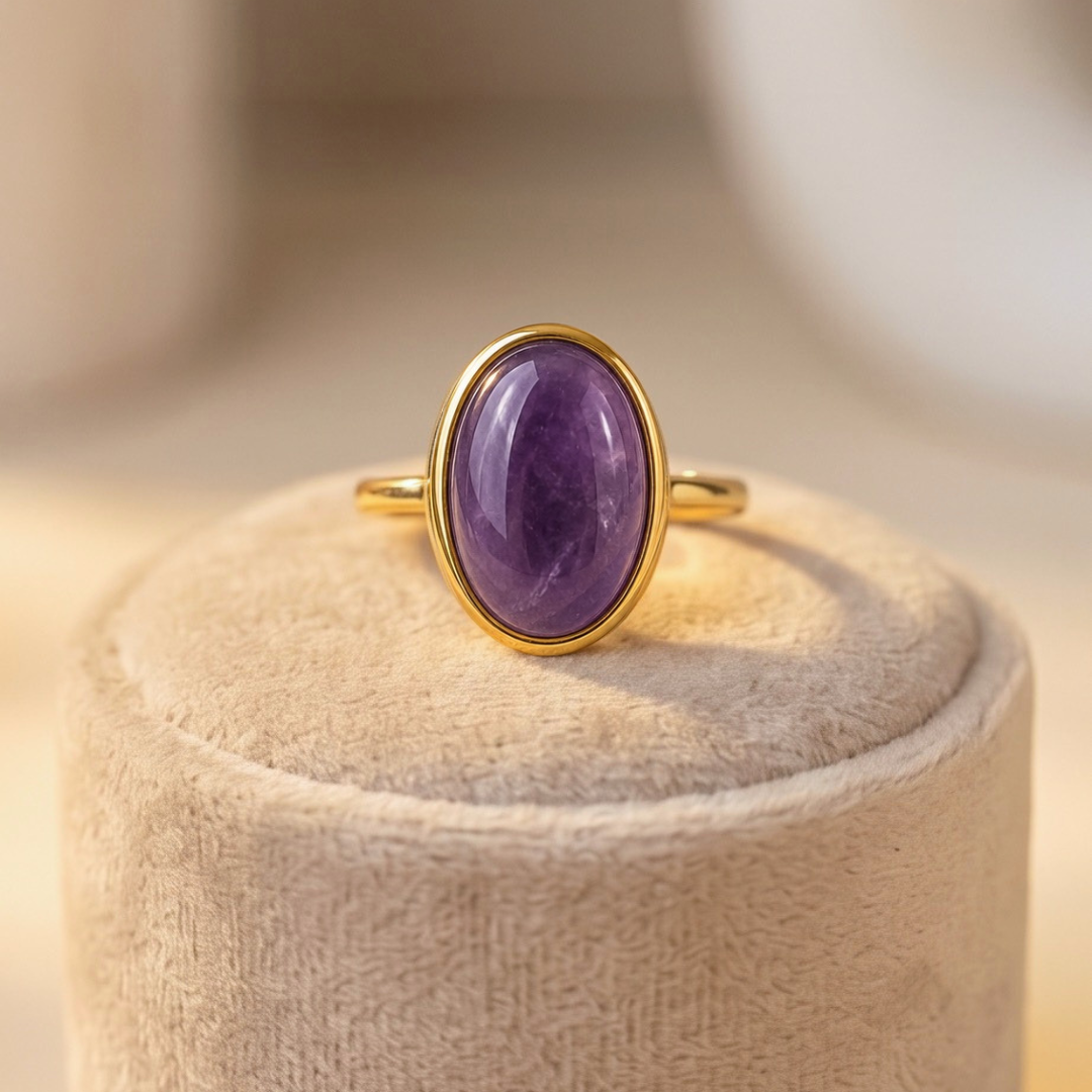 Amethyst Aura Ring – Calm & Inner Balance