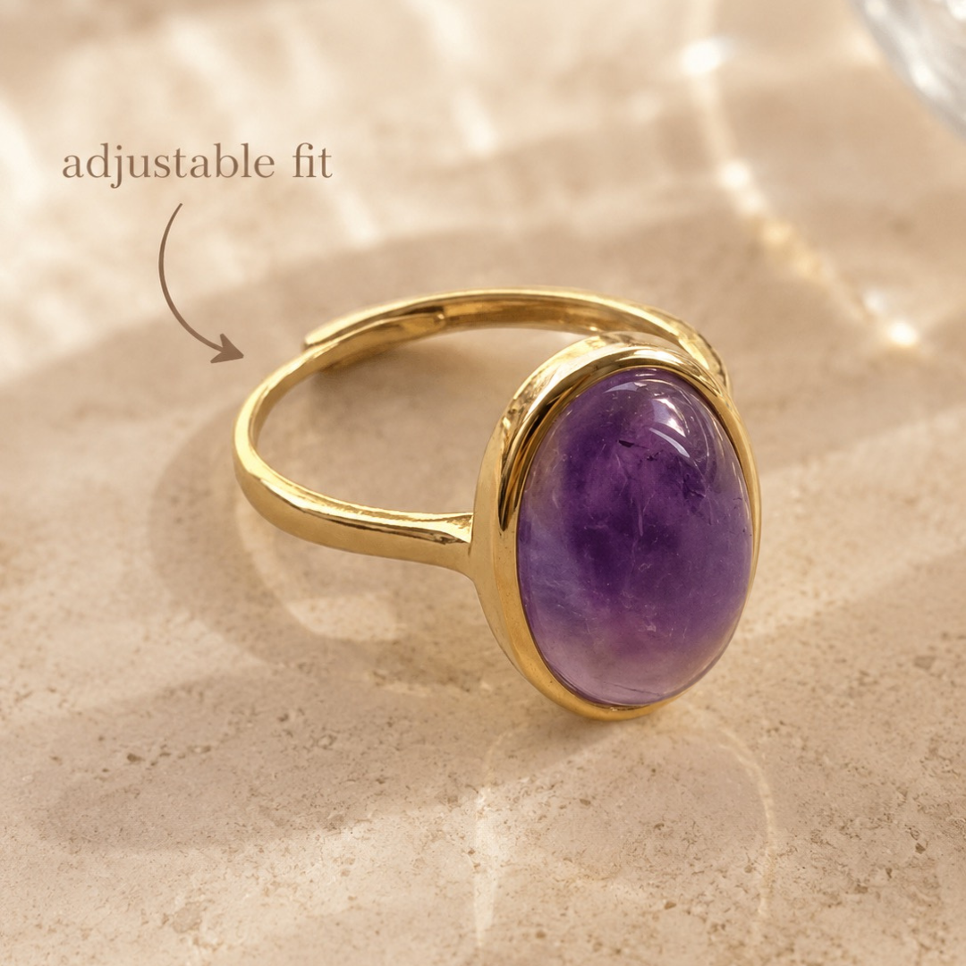 Amethyst Aura Ring – Calm & Inner Balance