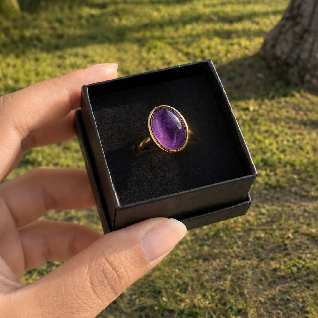 Amethyst Aura Ring – Calm & Inner Balance