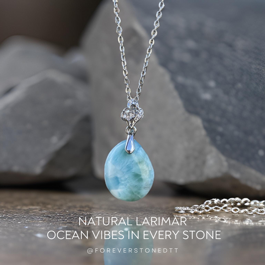 Larimar (Rare Stone from the Dominican Republic) Pendant Option 1