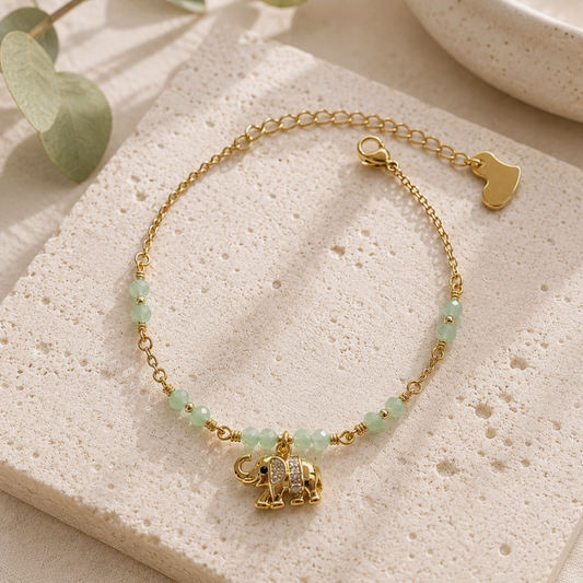 Genuine Jade Elephant Bracelet - Prosperity & Good Fortune