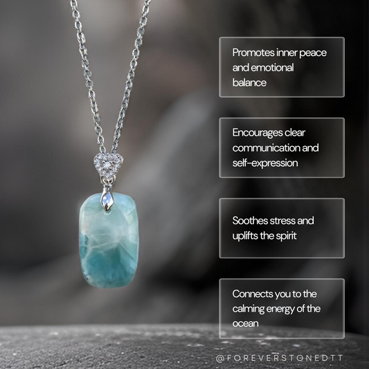Larimar (Rare Stone from the Dominican Republic) Pendant Option 2