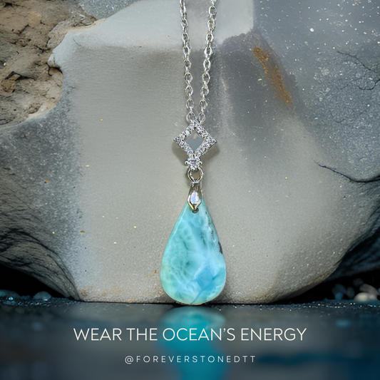 Larimar (Rare Stone from the Dominican Republic) Pendant Option 5