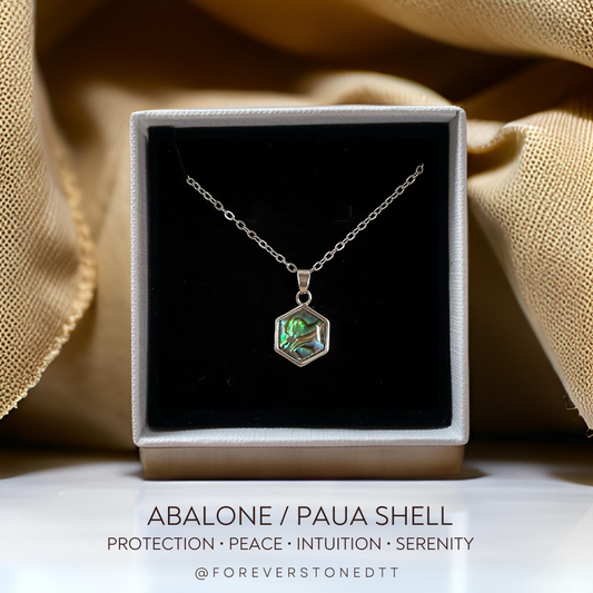 Abalone Mini Hexagon Pendant Necklace