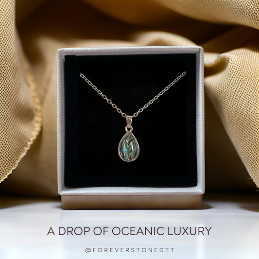 Abalone Mini Teardrop Pendant Necklace