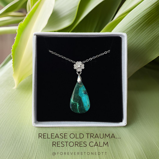 Malacholla (Malachite-Chrysocolla) Pendant Option 1