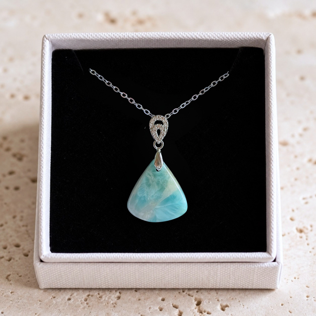 Natural Larimar pendant from Dominican Republic - Pendant No. 01