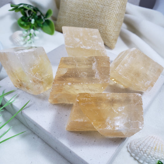 Yellow Iceland Spar (Optical Calcite) Raw Nugget