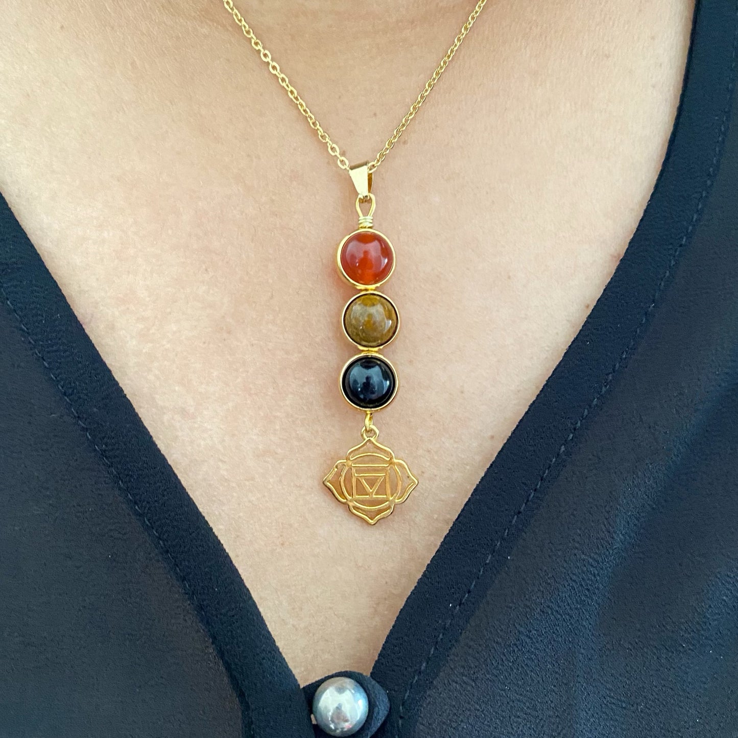 Root Chakra Healing Crystal Pendant Necklace