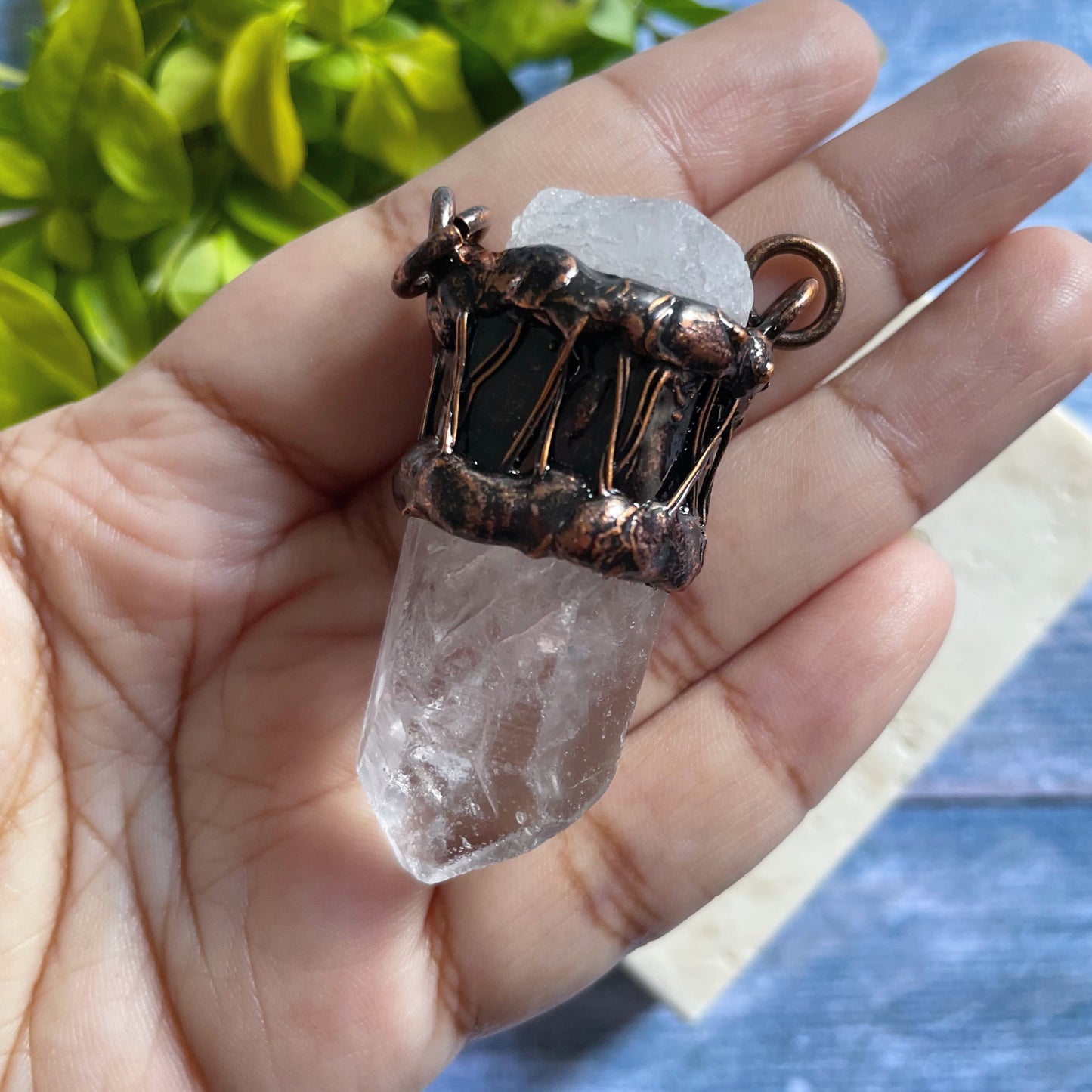 Clear Quartz Witchy Boho Point Amulet Necklace