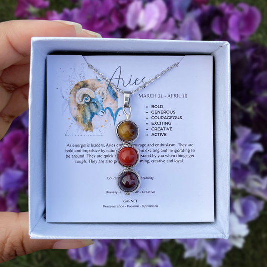 Aries Crystal Pendant Necklace