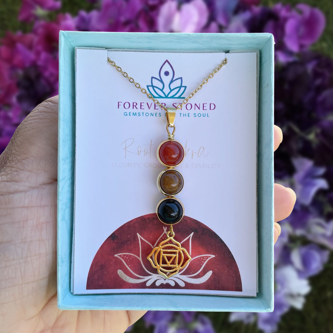 Root Chakra Healing Crystal Pendant Necklace