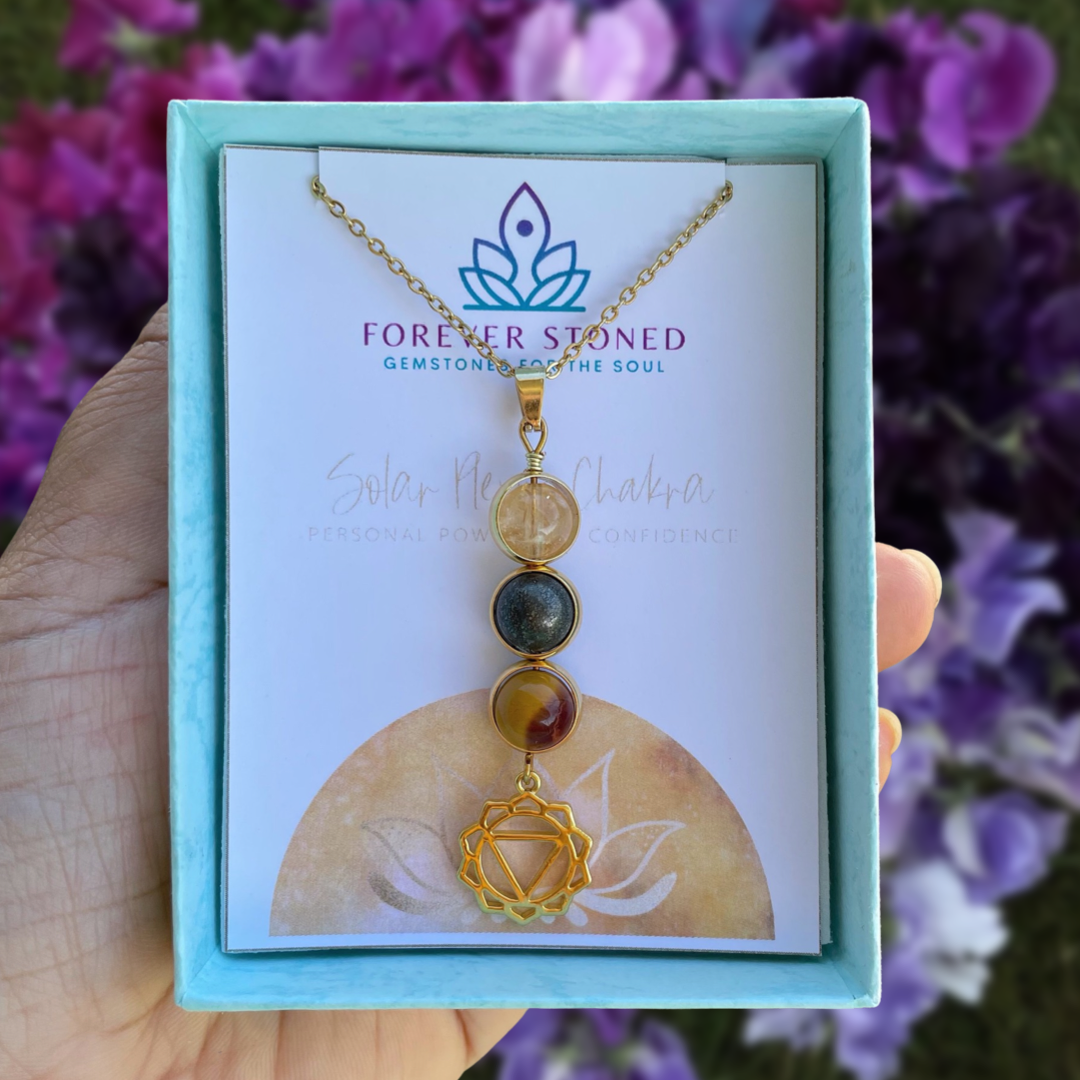 Solar Plexus Chakra Healing Crystal Pendant Necklace
