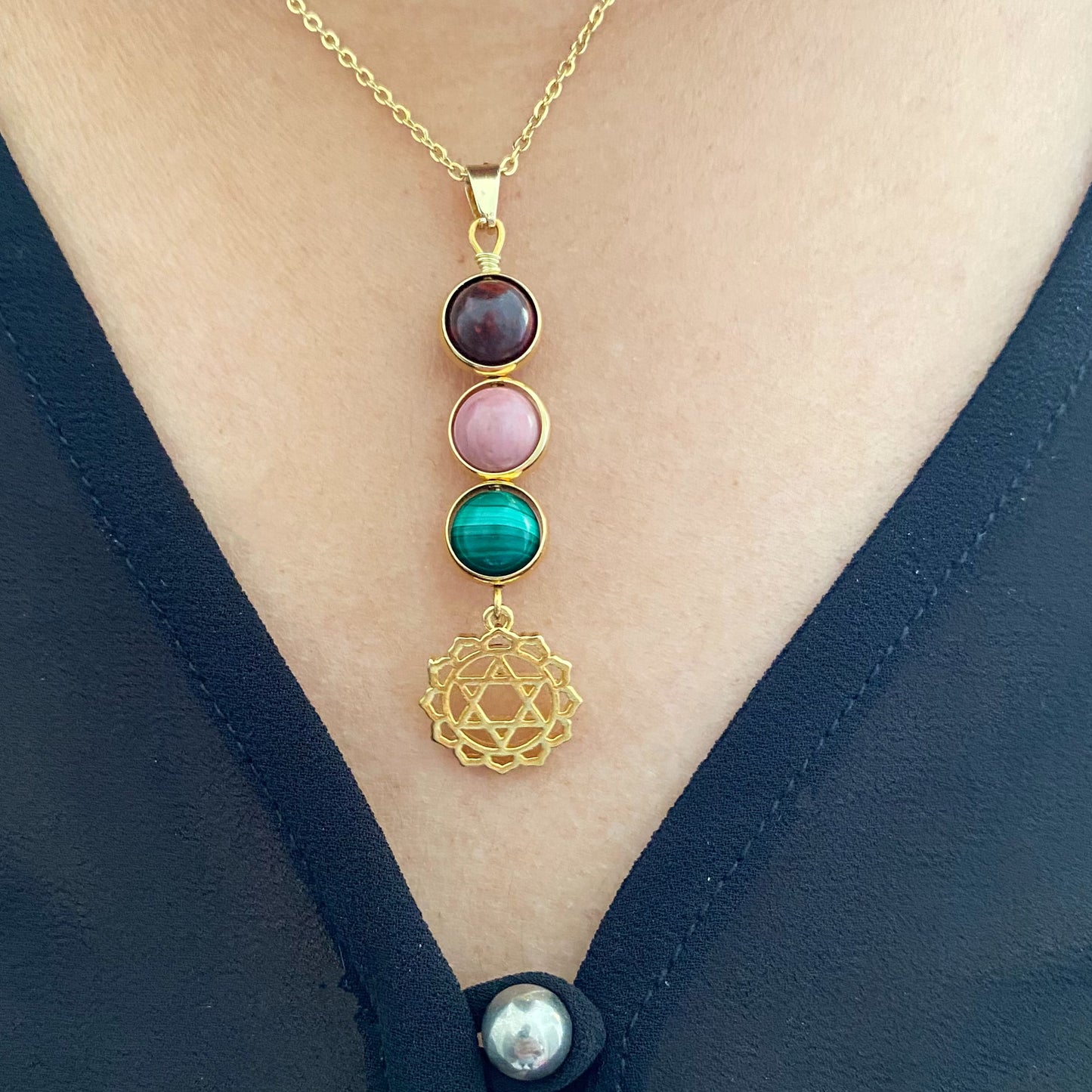 Heart Chakra Healing Crystal Pendant Necklace